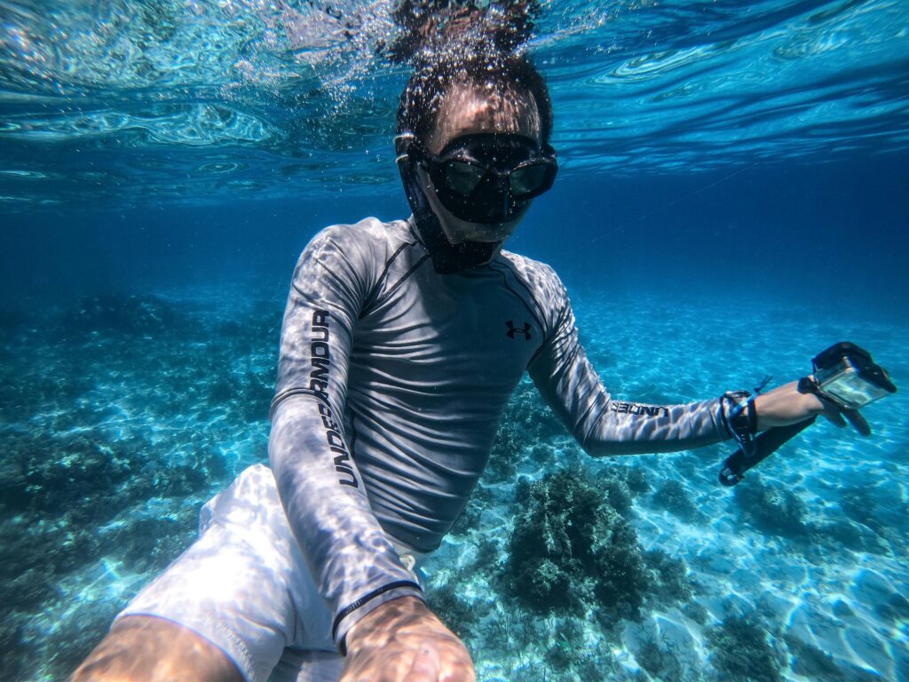 Exploring the crystal-clear waters of Turks and Caicos with a snorkel and GoPro in hand.